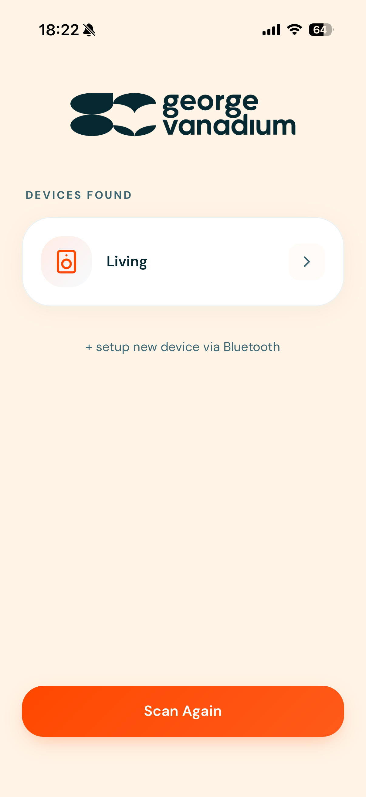 George Vanadium app showing multi-room device setup